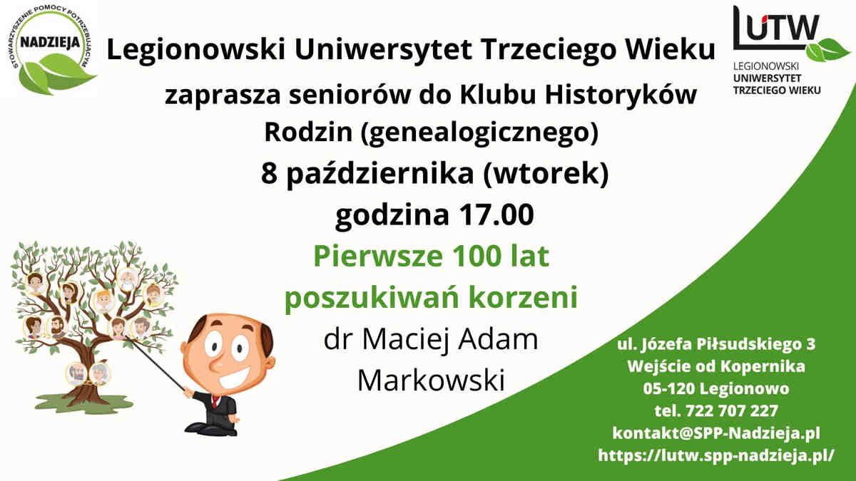 Klub Historyków rodzin genealogiczny Pierwsze 100 poszukiwań korzeni