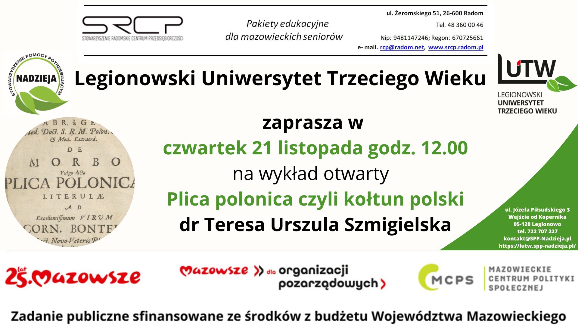 Wykład otwarty: Plica polonica czyli kołtun polski