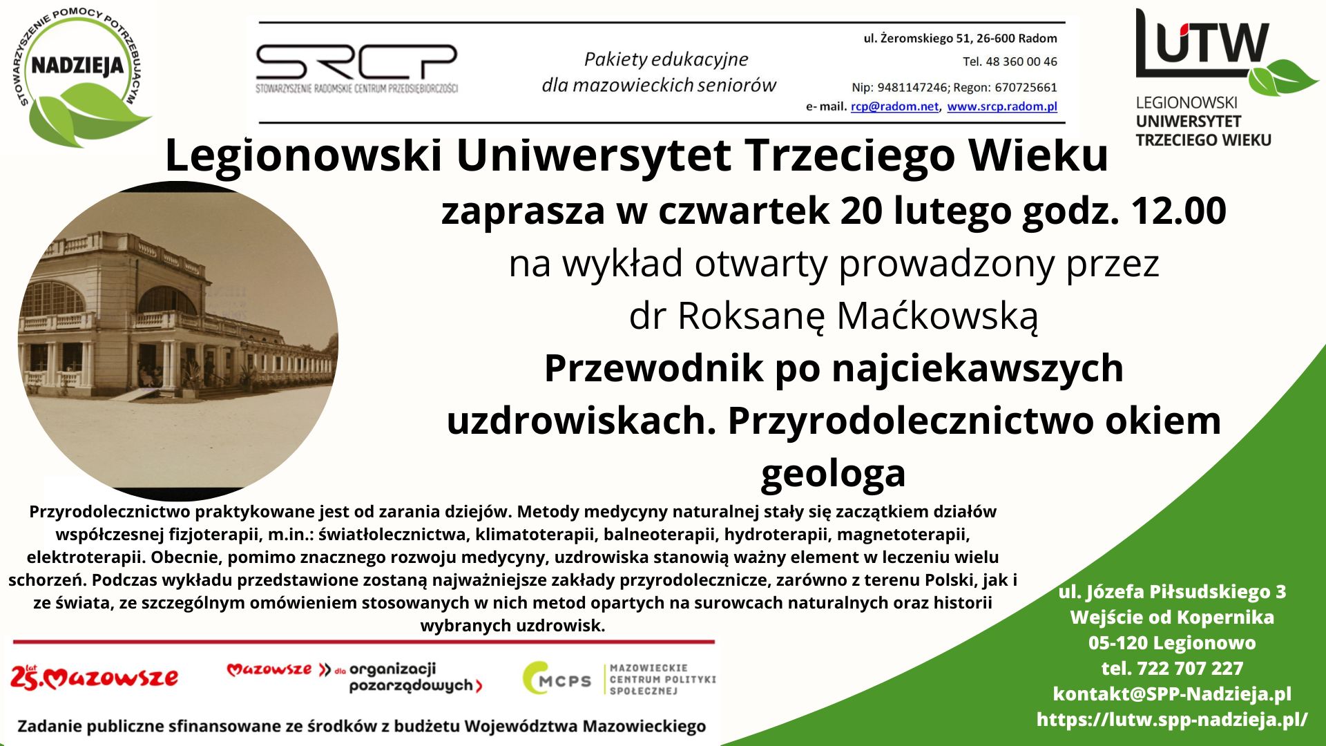 Wykład otwarty Uzdrowiska