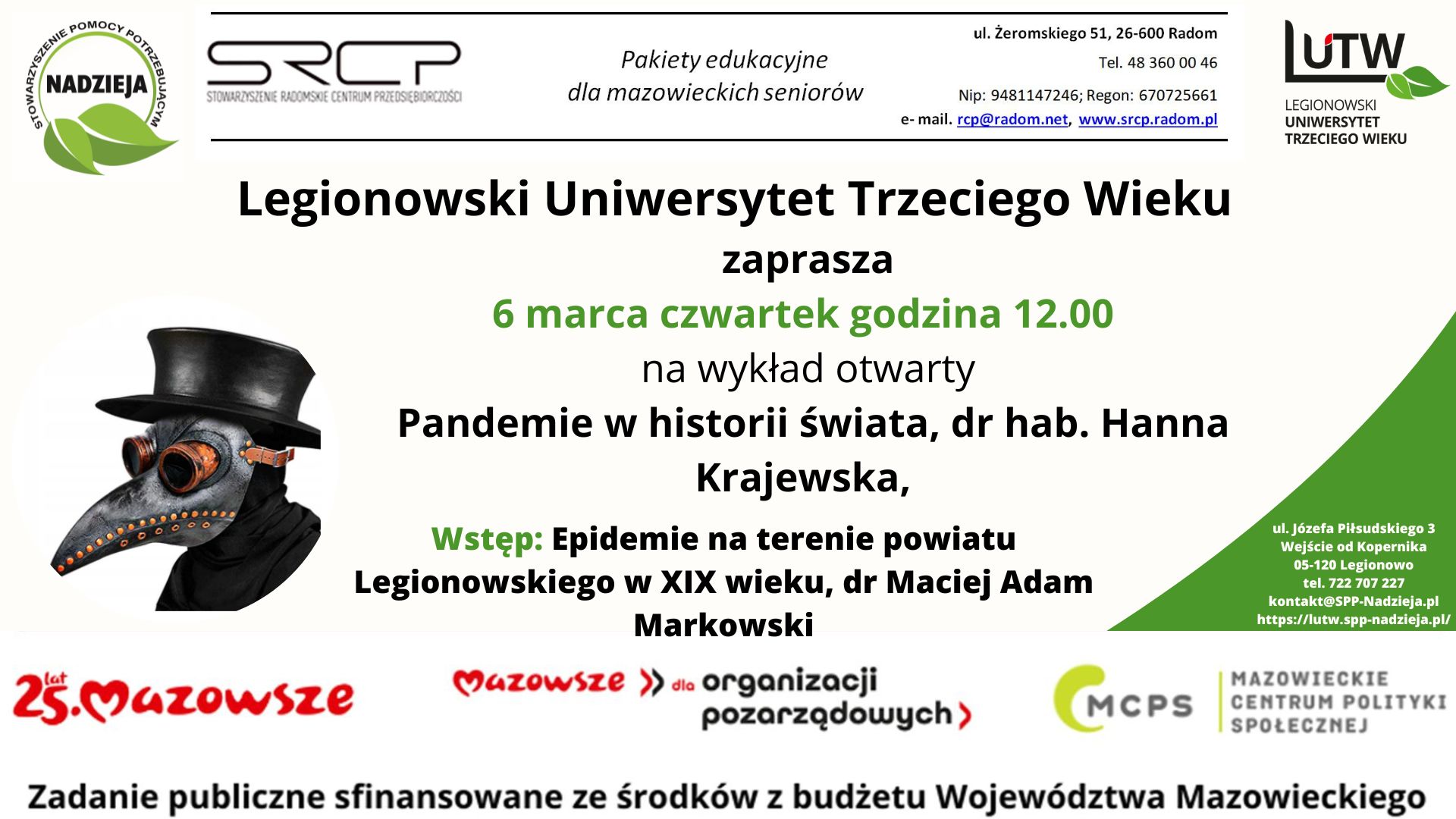 Pandemie w historii świata, dr hab. Hanna Krajewska