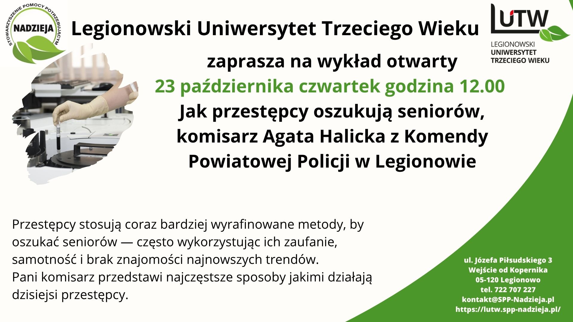 Jak przestępcy oszukują seniorów, komisarz Agata Halicka z Komendy Powiatowej Policji w Legionowie