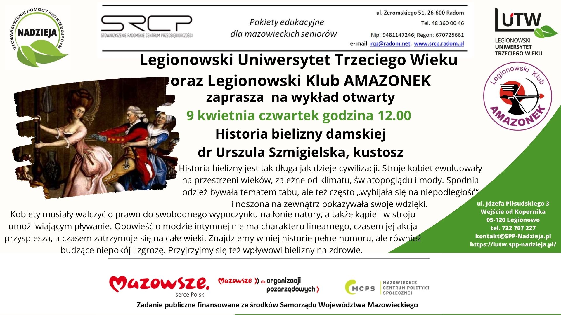 Historia bielizny damskiej, dr Urszula Szmigielska