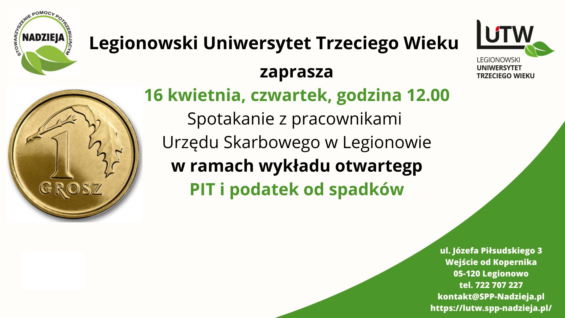 PIT i podatek od spadków. Urząd Skarbowy w Legionowie